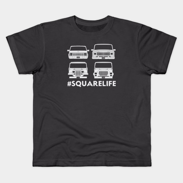 Jeep #squarelife Kids T-Shirt by Grizzlynaut